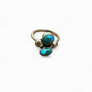 Genuine Turquoise Stone Ring – 925 Sterling Silver | Size 7.5